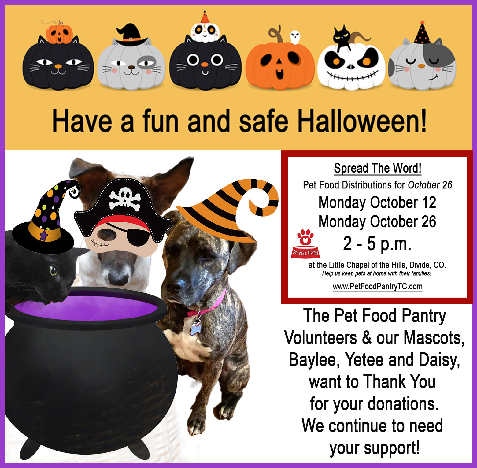 Pet Food Pantry October 2026 Distribution Dates